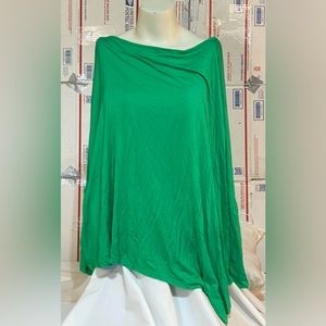 Camille & Co.  Asymmetrical green oversized top size Large EUC